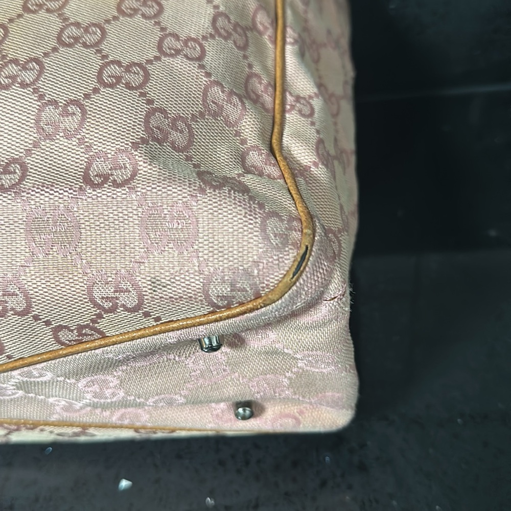 Authentic Women’s Pink Gucci double G Monogram Purse Small Tote - Picture 6 of 14